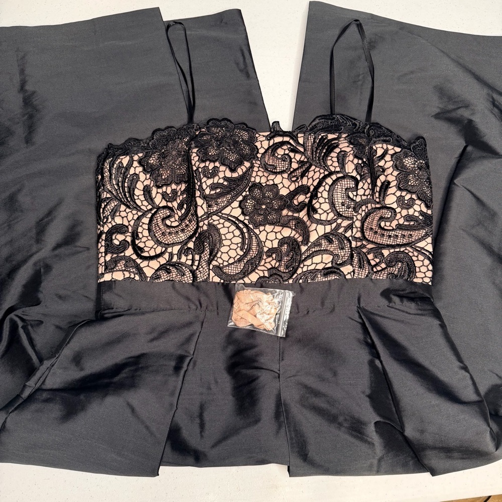 Adrianna Papell Black Strapless Lace Dress - Picture 13 of 15